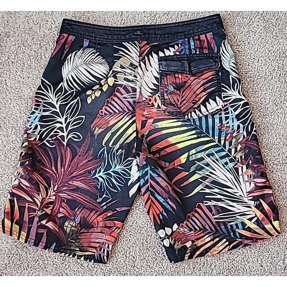 O’Neill Leaf Print Swim Trunks Size 28 Mens Boardshorts Beach Surf GUC - Picture 3 of 8